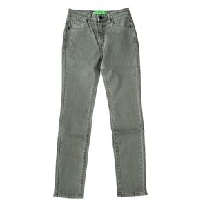 Free People X Sandrine Women’s Army Green Denim Mid Rise Skinny Jeans